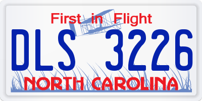 NC license plate DLS3226