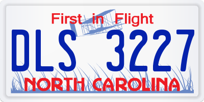NC license plate DLS3227