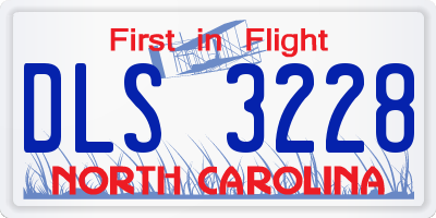NC license plate DLS3228