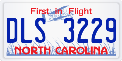 NC license plate DLS3229