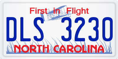 NC license plate DLS3230