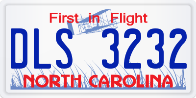 NC license plate DLS3232