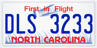 NC license plate DLS3233