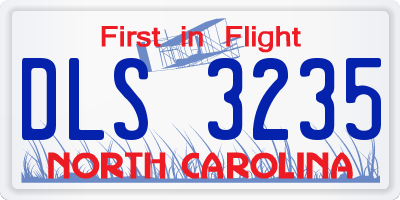 NC license plate DLS3235