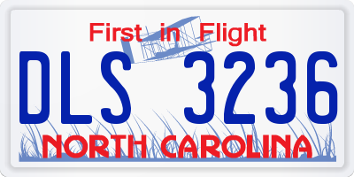 NC license plate DLS3236