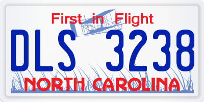 NC license plate DLS3238