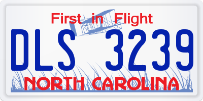 NC license plate DLS3239