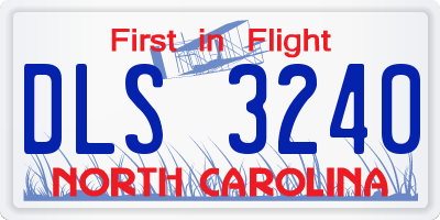NC license plate DLS3240