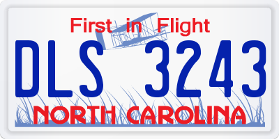 NC license plate DLS3243