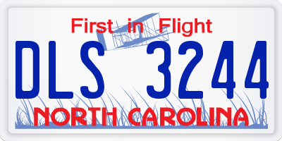 NC license plate DLS3244