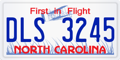 NC license plate DLS3245