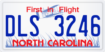 NC license plate DLS3246