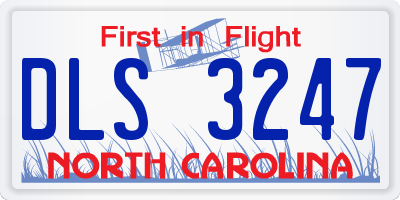 NC license plate DLS3247