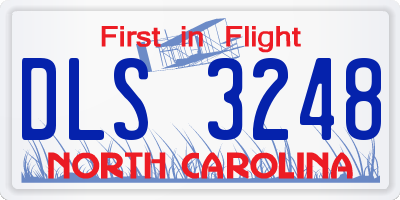 NC license plate DLS3248