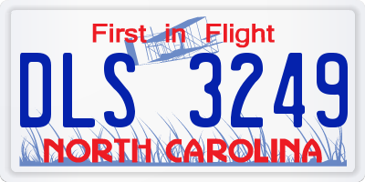NC license plate DLS3249