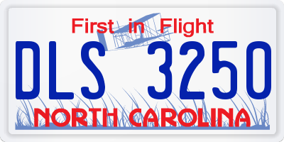NC license plate DLS3250