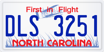 NC license plate DLS3251