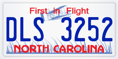 NC license plate DLS3252