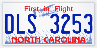 NC license plate DLS3253
