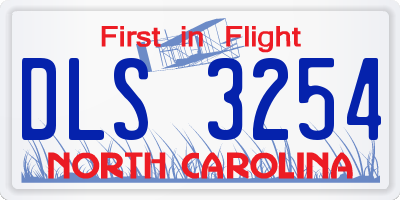 NC license plate DLS3254