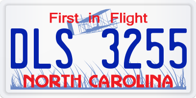 NC license plate DLS3255