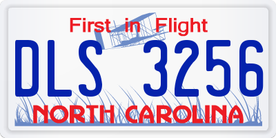 NC license plate DLS3256