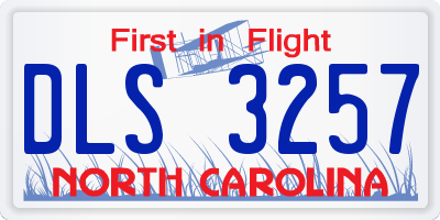 NC license plate DLS3257
