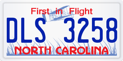 NC license plate DLS3258