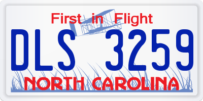 NC license plate DLS3259
