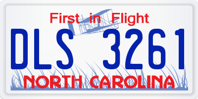 NC license plate DLS3261