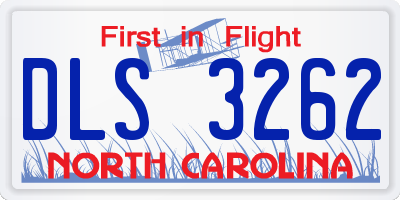 NC license plate DLS3262