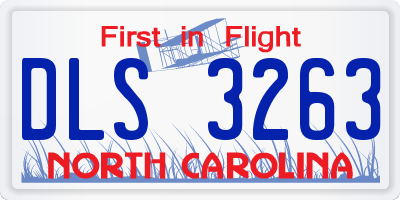 NC license plate DLS3263