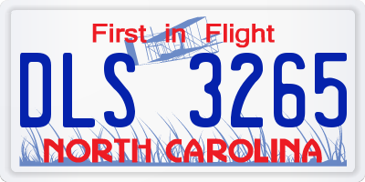 NC license plate DLS3265