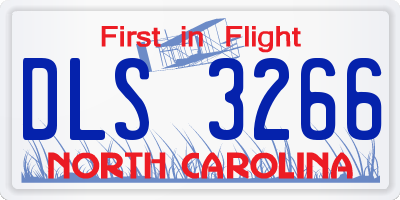 NC license plate DLS3266