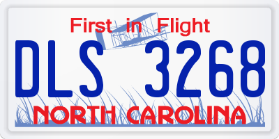 NC license plate DLS3268