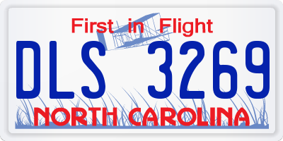 NC license plate DLS3269