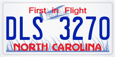 NC license plate DLS3270