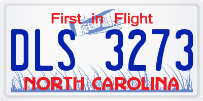NC license plate DLS3273