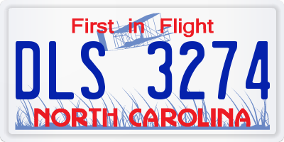 NC license plate DLS3274