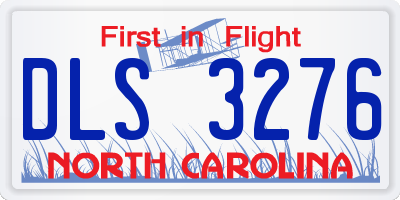 NC license plate DLS3276
