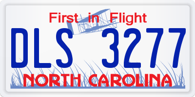 NC license plate DLS3277