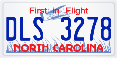 NC license plate DLS3278