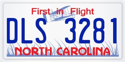 NC license plate DLS3281
