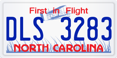NC license plate DLS3283