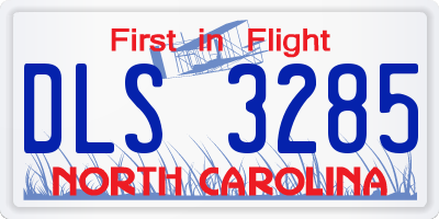NC license plate DLS3285