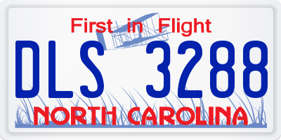 NC license plate DLS3288