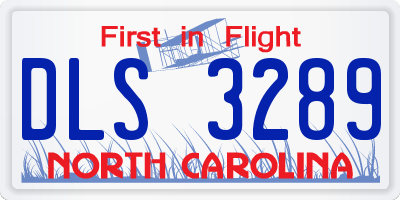 NC license plate DLS3289
