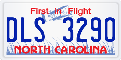 NC license plate DLS3290