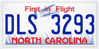 NC license plate DLS3293
