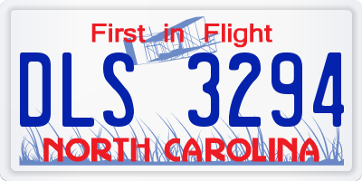 NC license plate DLS3294